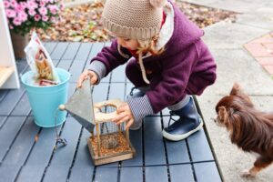 Herbst erleben mit Kindern Voegel fuettern